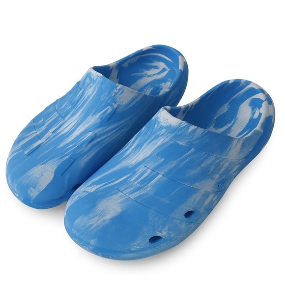 Adidas Adicane Clog Men’s Size 9 White/Blue Tie Dye Comfort Slip-On Sandals - Picture 1 of 6